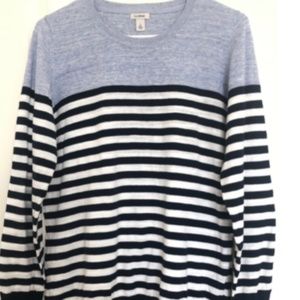 LL Bean CrewNeck 100% Cotton Sweater Large Blue Men Fashion